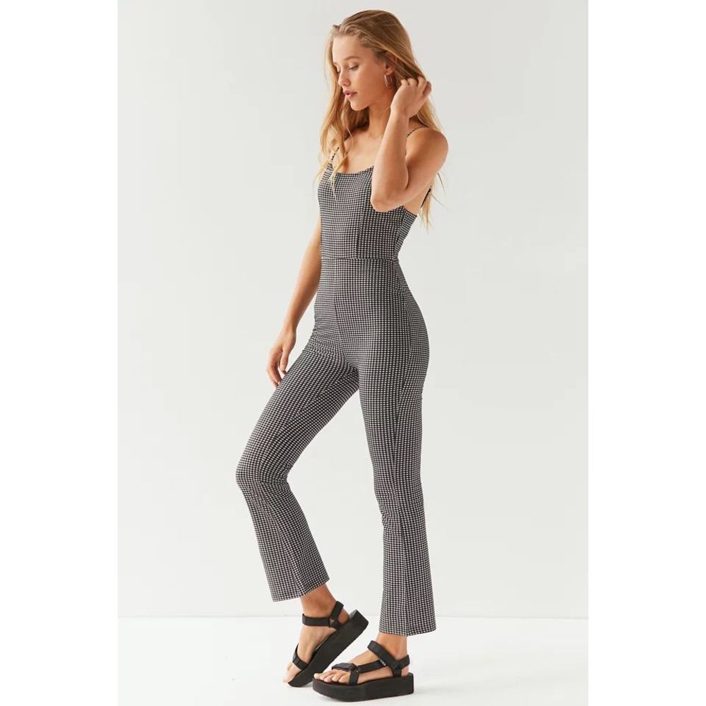 Urban Outfitters UO Harlyn bodycon gingham plaid  jumpsuit S